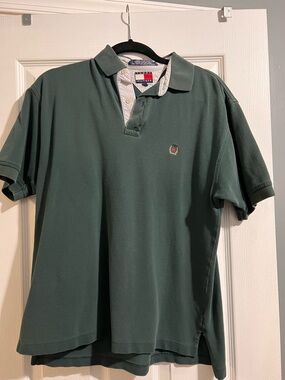 Tommy Hilfiger Dark Green Polo with Embroidered Crest